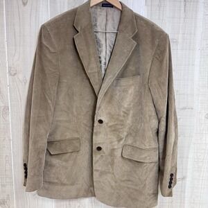 VTG Stafford 44R Men's Blazer Jacket Tan Classic Fit Sport Coat Corduroy Cotton